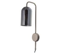 First Choice Lighting Victoria - Satin Nickel Plug in Wall Light with Glass Shade in Silver First Choice Lighting Silver