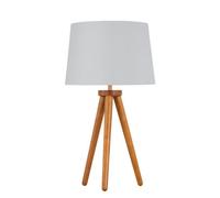 First Choice Lighting Voyage - Dark Oak Table Lamp Bedside Light with White & Silver Shade in Brown First Choice Lighting Brown