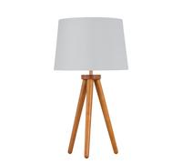 First Choice Lighting Voyage - Dark Oak Table Lamp Bedside Light with White & Silver Shade in Brown First Choice Lighting Brown