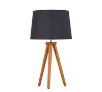 First Choice Lighting Voyage - Dark Oak Table Lamp or Bedside Light with Black & Gold Shade in Brown First Choice Lighting Brown