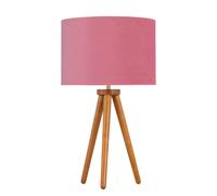 First Choice Lighting Voyage - Dark Oak Table Lamp or Bedside Light with Flamingo Shade in Brown First Choice Lighting Brown