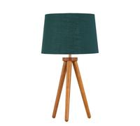 First Choice Lighting Voyage - Dark Oak Table Lamp Or Bedside Light With Green & Gold Shade