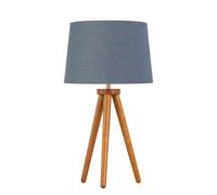 First Choice Lighting Voyage - Dark Oak Table Lamp or Bedside Light with Grey & Gold Shade in Brown First Choice Lighting Brown