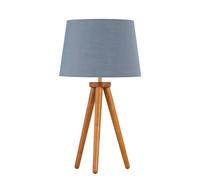 First Choice Lighting Voyage - Dark Oak Table Lamp Or Bedside Light With Grey Shade