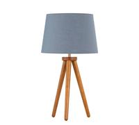 First Choice Lighting Voyage - Dark Oak Table Lamp or Bedside Light with Grey Shade in Brown First Choice Lighting Brown