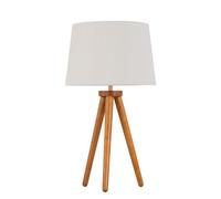 First Choice Lighting Voyage - Dark Oak Table Lamp or Bedside Light with Natural Linen Shade in Brown First Choice Lighting Brown