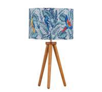 First Choice Lighting Voyage - Dark Oak Table Lamp or Bedside Light with Parrot Velvet Shade in Brown First Choice Lighting Brown