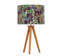First Choice Lighting Voyage - Dark Oak Table Lamp or Bedside Light with Safari Velvet Shade in Brown First Choice Lighting Brown