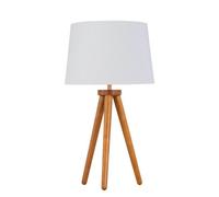 First Choice Lighting Voyage - Dark Oak Table Lamp or Bedside Light with White & Gold Shade in Brown First Choice Lighting Brown