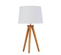 First Choice Lighting Voyage - Dark Oak Table Lamp or Bedside Light with White & Gold Shade in Brown First Choice Lighting Brown