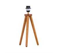 firstchoicelighting Wooden Tripod Table Lamp or Bedside Light Base Only, Natural Dark Oak, Height 38cm, LED Compatible