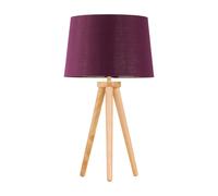 First Choice Lighting Voyage - Light Oak Table Lamp or Bedside Light with Burgundy Shade in Brown First Choice Lighting Brown