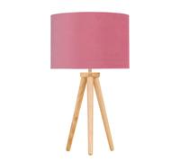 First Choice Lighting Voyage - Light Oak Table Lamp or Bedside Light with Flamingo Shade in Brown First Choice Lighting Brown