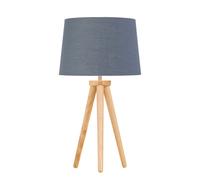 First Choice Lighting Voyage - Light Oak Table Lamp or Bedside Light with Grey & Gold Shade in Brown First Choice Lighting Brown