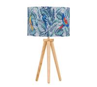 First Choice Lighting Voyage - Light Oak Table Lamp Or Bedside Light With Parrot Shade