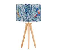 First Choice Lighting Voyage - Light Oak Table Lamp Or Bedside Light With Parrot Shade