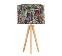 First Choice Lighting Voyage - Light Oak Table Lamp or Bedside Light with Safari Shade in Brown First Choice Lighting Brown