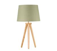 First Choice Lighting Voyage - Light Oak Table Lamp Or Bedside Light With Sage Green Shade