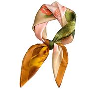 'First Choose Fashion and Elegant Silk Feeling Scarf Square Satin Retro Style Sunscreen Head Scarf for Women 27.5'' 27.5'''