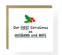 First Christmas as Husband and Wife Card, Newly Weds Christmas Card, First Christmas as Mr and Mrs Card, First Christmas Card for Wife,For Husband, for Spouse