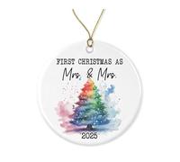 First Christmas As Mrs and Mrs Ornament - LGBT Wedding - Ceramic Lesbian Christmas Ornament - Newlywed - New Couple - Xmas Decor Printed on Both Sides