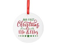 First Christmas as Personalised Bauble, Newlywed Christmas Ornament, Wedding Gift, Handmade (Mr & Mrs)