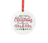 First Christmas as Personalised Bauble, Newlywed Christmas Ornament, Wedding Gift, Handmade (Mrs & Mrs)