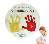 First Christmas Footprint Sign,Kids Handprint Keepsake,Baby Christmas Handprint Decoration,Creative Festive Crafts Funny Home Decor