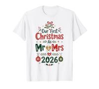 First Christmas Married 2026 Mr and Mrs Newlyweds Value Graphic T-Shirt
