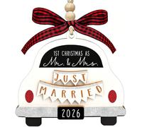 First Christmas Married Ornament 2026, Our First Christmas As Mr and Mrs Christmas Ornament - Bridal Shower Gift, Marriage Gifts, Wedding Gifts for Couples, Gift for Newlyweds (car)