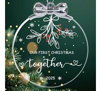 First Christmas Together Ornament 2025, Our 1st Ornament 2025 Newlywed Keepsake with Glow in The Dark Printing, Christmas Together Decor for Boyfriend & Girlfriend-02