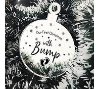 First Christmas With Bump Acrylic Decoration Christmas Tree Baubles Mum To Be
