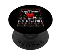 First Christmas With My Hot New Wife Sweater Ugly Xmas PopSockets Adhesive PopGrip