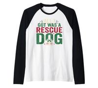 First Christmas with Rescue Dog Ornament Gift Raglan Baseball Tee