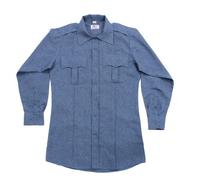 First Class 100% Polyester Long Sleeve Men's Uniform Shirt French Blue - Blue - S