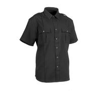 First Class 100% Polyester Short Sleeve Men's Uniform Shirt (Black) - black - XL