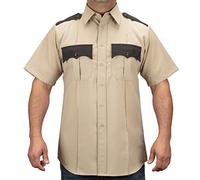 First Class 100% Polyester Two Tone Short Sleeve Men's Uniform Shirt - - XL
