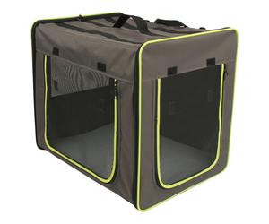 First Class Basic Crate - Size XL: 96.5 x 66 x 73.5 cm (L x W x H) Grey/Green
