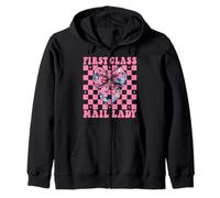 First Class Mail Lady Postal Worker Mail Carrier Girl Mom Zip Hoodie