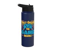 First Class The Game Begins First Day of School, Boy Stainless Steel Insulated Water Bottle