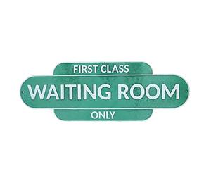 First Class Waiting Room Sign Plaque Train Stop Railway Wall Station Gate Fence