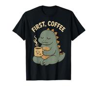 First Coffee Cute Kaiju Mythical Funny Graphic T-Shirt