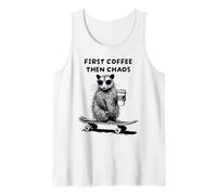 First Coffee then Chaos Possum - Funny Coffee Animal Tank Top