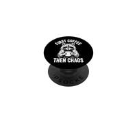 First Coffee Then Chaos Raccoon PopSockets Adhesive PopGrip