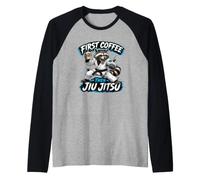 First Coffee Then Jiu Jitsu Coffee and BJJ Raglan Baseball Tee