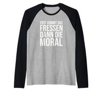 First Comes The Food Then The Moral Bertolt Brecht Raglan Baseball Tee