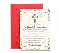First Communion Gifts for Girls Boys First Communion Card Baptism Catholic Confirmation Gifts for Teens Boys Girls Kids 1st Holy Communion Gifts for Christian Card Religious Bible Verse Gift