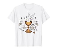 First Communion Mom Chalice Wheat Modern Minimalist Catholic T-Shirt