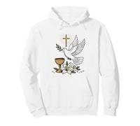 First Communion Mom Dove Olive Branch Minimalist Holy Spirit Pullover Hoodie