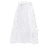 First Communion Veil for Girls, Head Wreath With Veil, Wedding Flower Pearl Veils, Chapel Veils for Party Stage Performance Role-playing White